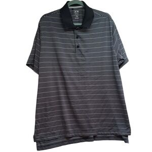 Adidas Climalite stretch Fit Golf‎ Polo Mens X Large Black Stripe